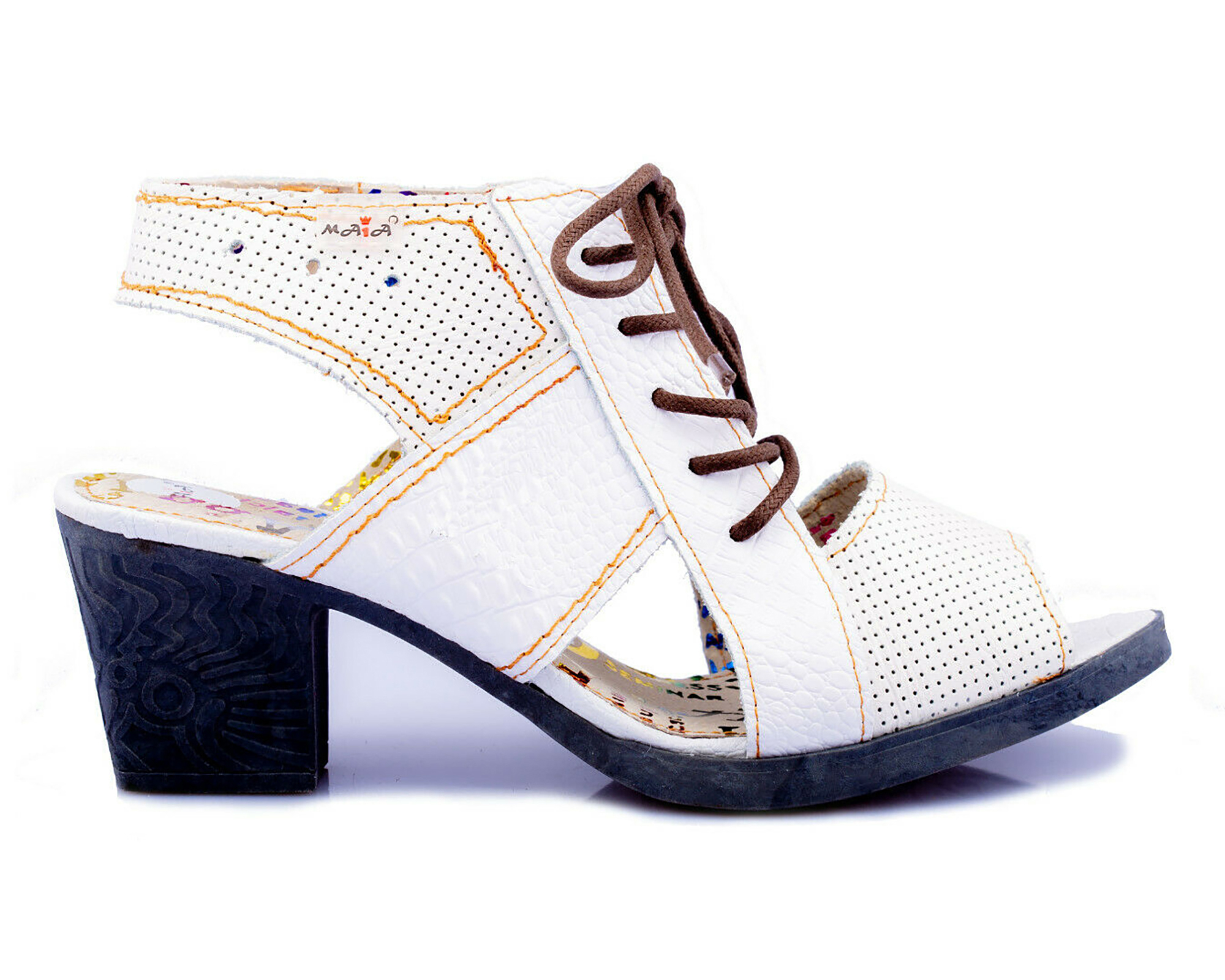Damen Sandalen | TMA 1166 | elegante Sandaletten | Pumps | Echtleder | weiß | Größen 36 - 42