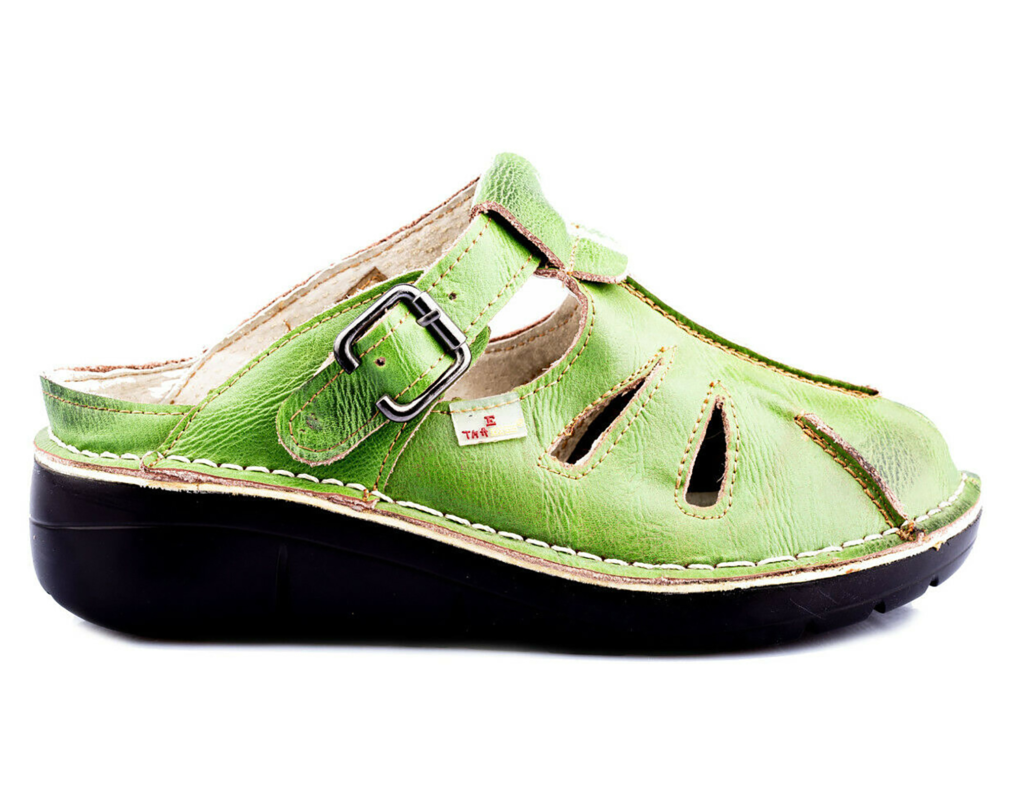 Damen Sandalen | TMA 8898 | Sandaletten | Clogs | Echtleder | grün | Größen 36 - 42