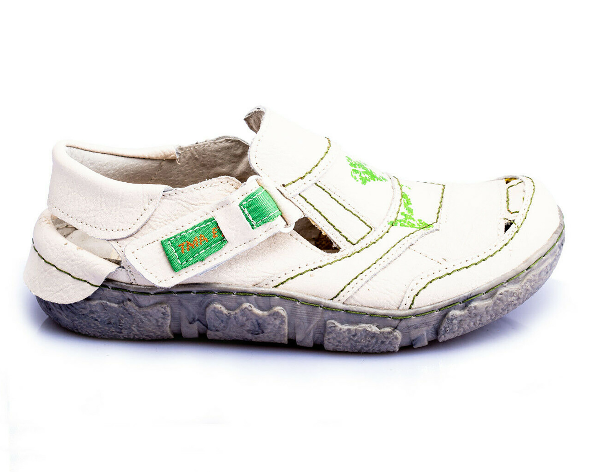Damen Sandalen | TMA 7668 | komfortable Sandaletten | Halbschuhe | Echtleder | weiß | Größen 36 - 42
