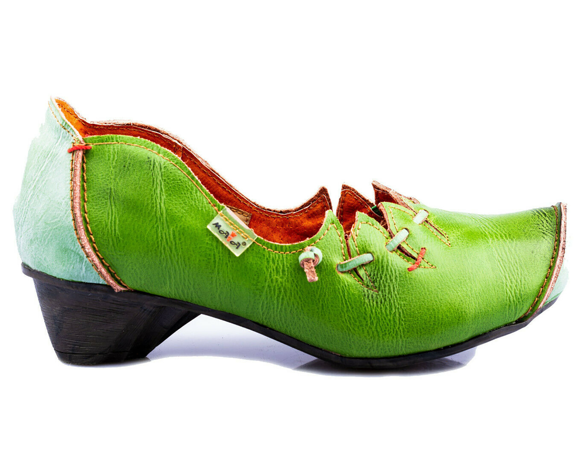 Pumps | TMA 8787 | Damen Halbschuhe mit Absatz | Echtleder Schuhe | grün | Größen 36 - 42